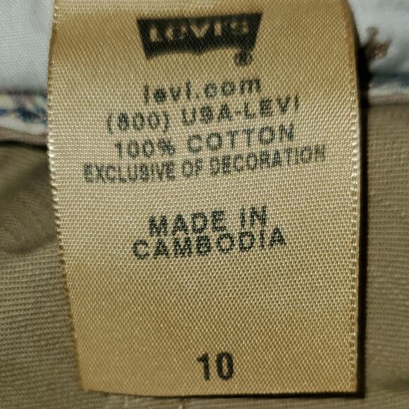 Crafted With Pride Levi's Khaki Women's Cargo Cropped Capri Pants Size 10 - Picture 10 of 12